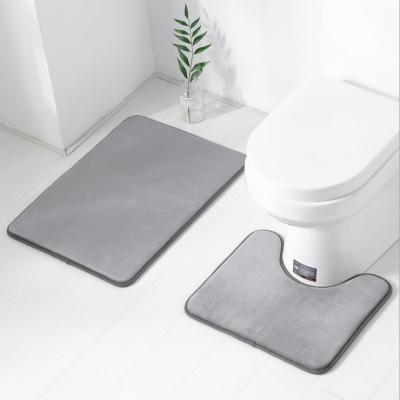 China Non Slip Bathroom Water Absorbent Memory Foam Bath Mat Set for sale