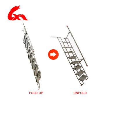 China Hot Selling Folding Ladders Factory Use 9 Home Steps Folding Steel Ladders for sale