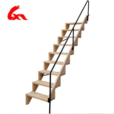 China Folding Ladders Safe and Stable Loft Oak Wood Foldable Staircase with Handrail for sale