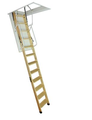 China Wooden Folding Ladders Household Loft Attic Ladder for sale