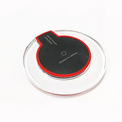 China Wireless Charging Pad 5W Acrylic Round Wireless Charger, Suitable for Mobile Phones with Wireless Charging Function for sale