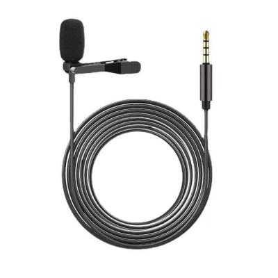 China Lavalier microphone 6m 3.5mm jack metal mobile phone collar microphone, live broadcast with cargo recording microphone wire for sale