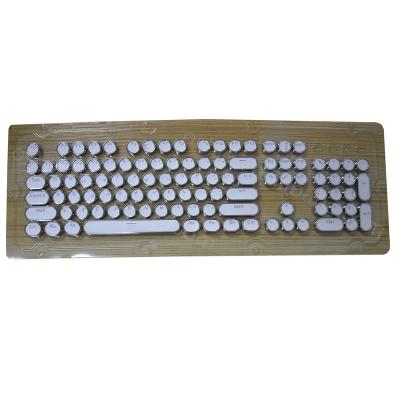 China Computer Keyboard 104 Keys ABS Material Round White Keycaps With Mechanical Computer Keyboard for sale