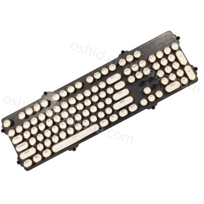 China 104keys computer keyboard plated round steampunk keycaps for retro mechanical keybioard keycaps for sale