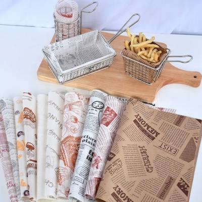 China High Quality Custom Greaseproof Kraft Sheet Paper Printing Hamburger Wrapping Paper for sale