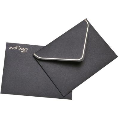 China Gift Envelope Quality Gold Stamp Black Card Packing Envelope for sale