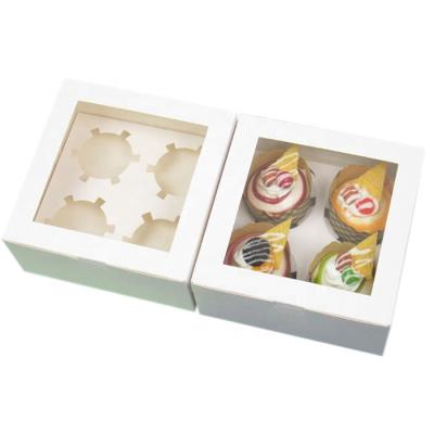 China Other PVC Window Cupcake Packaging Box Kraft Paper Cupcake Box for sale