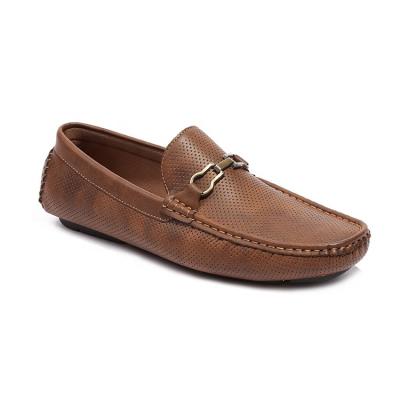 China China Supplier Anti-slippery Popular Fashion Brown Breathable Leather Men Loafer Shoes Wholesale for sale