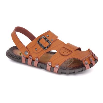 China Fashion Mens Beach Shoes Cushioning Polished PU Leather Movable Sandals for sale