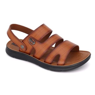 China Hot Sale Retro Mens Cushioning Beach Shoes Polished PU Leather Movable Sandals for sale