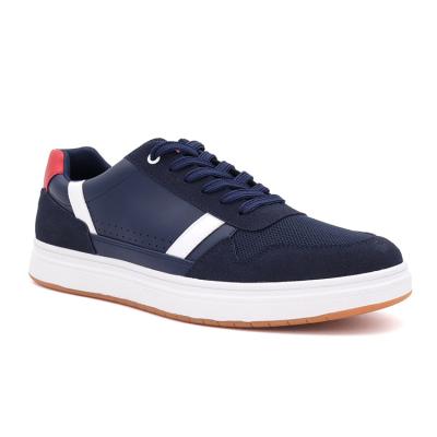 China Anti-slippery men's board flat shoes fashion PU leather lace-up shoes sport shoes for sale