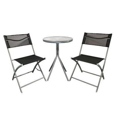 China Modern Wholesale Folding 3pcs Garden Furniture Outdoor Patio Bistros Chair Table Set for sale