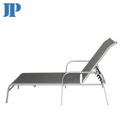 China Outdoor Lawn Chair Garden Lounger Used Pool Furniture Folding Bed Mattress Used Pool Furniture Folding Bed With Arm Rest for sale