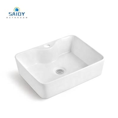 China Easy Clean Rectangular Ceramic Hand Wash Sink Color Bathroom Art Basin Art Ceramic Basin for sale