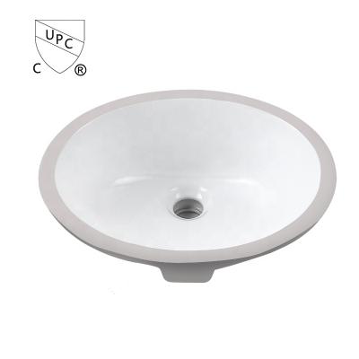 China Easy Clean CUPC 1512 Cheap Oval Under Sink / Counter Basin Undermount Porcelain Washbasin / Small Mini Washbasins for sale