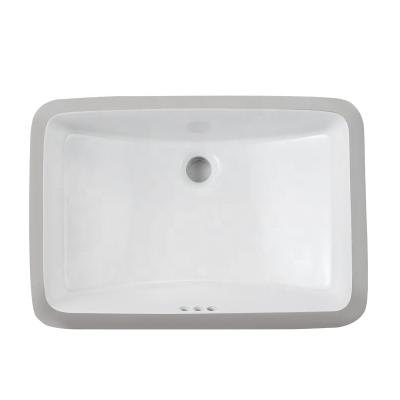 China Large Size Industrial Rectangular Undermount Sink Bathroom Ceramic Wash Basin for sale