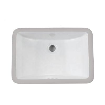 China Industrial White Color Rectangular Shape Bathroom Hand Wash Ceramic Basin for sale