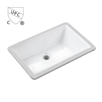 China Easy Clean Wash Basin Cheap Export America Undercounter Standard Rectangular Ceramic Wash Basin for sale