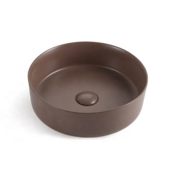 China Ceramic Artist Basin Brown Color Art Wash Hand Easy Clean Multi Color Bathroom Sink Basin for sale