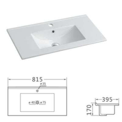 China Bathroom Industrial Different Size Cabinet Slim Rectangular Basin Sink for sale