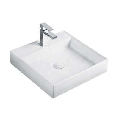 China High Tempreture Countertop Rectangular Ceramic Hand Wash Basin Sinks Ceramic Wash Basin Bathroom for sale