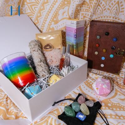 China China Wholesale Custom Natural Spiritual Healing Crystals Gravel Bohemian 7 Chakra Box Stones Stones Kit for sale