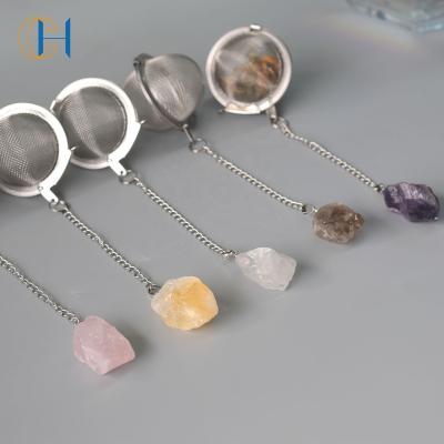 China Wholesale PORTABLE Natural Crystals Healing Stones Coffee Tea Strainer for sale