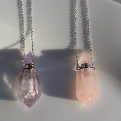 China Luxury Natural Gemstone Crystal Perfume Bottle Necklace For Christmas Cute Wholesale Factory Price Best Gift for sale