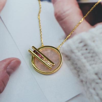 China Wholesale Romantic Customized Healing Gold Pendant Planted 925 Sterling Silver Natural Crystal Necklace for sale