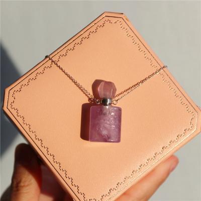 China Romantic Perfume Bottles Fashion Style Chakra Crystal Perfume Bottle Pendant Necklace for sale