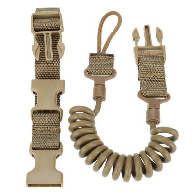 Κίνα Nylon Tactical Plastic Sling Rope Belt anti loss Strap Spring wear-resistant elastic chain lanyard προς πώληση