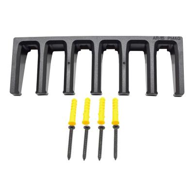 China plastic hook Solid 6X Standard Wall Mount Mag Holder Home Mag Storage Rack 5 slots for sale