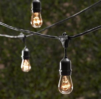 China PVC Outdoor String Light E26 E27 S14 Edison Bulb Included Waterproof LED G40 for sale