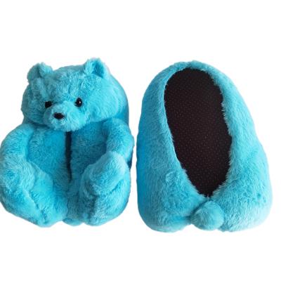 China Fashion Trend Woman Girls Kids Bedroom One Size Fits All Adult Animal Soft Teddy Bear Slipper Plush Teddy Bear Slippers for sale