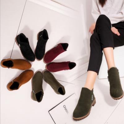 China Fashion Trend Fashion Winter Lady Simplicity Shoes Women Soft Suede Ankle Boots for sale