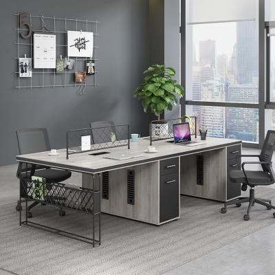 China Modern Double Table Workstation Industrial Office Partiton MFC Style Personal Computer Desk for sale