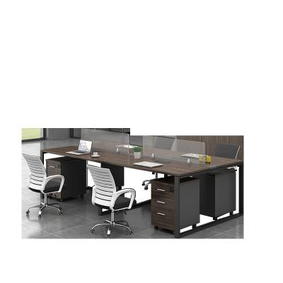 China Convertible Metal Frame Laminate High End Modern Style 4 Person Office Desk With Drawers for sale