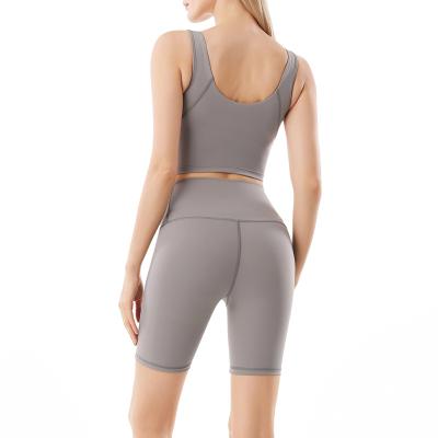 China 2020 Breathable Two Piece Nylon Spandex Yoga Gym Set Workout Stretch Clothing Set Breathable for sale