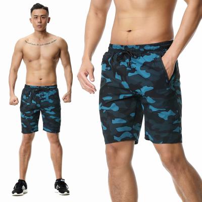 China Breathable Fitness Shorts Mens Running Shorts Sports Mens Fitness Shorts Camouflage Zipper Pocket Sports 2021 for sale