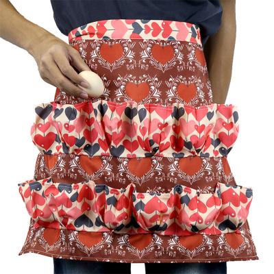 China Soft Wholesale Custom Printing Design Polyester Cotton 12 Pockets Collecting Egg Apron for sale