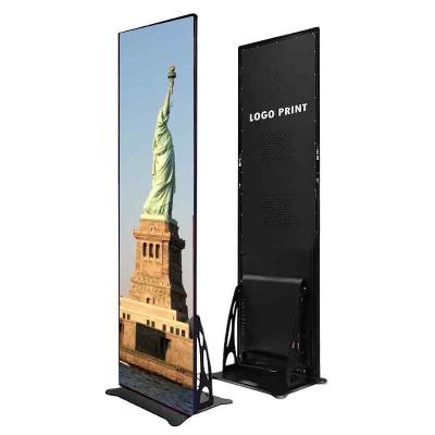 China Intelligent Split Screen Digital LED Poster P1.8 P2 P2.5 P3 Indoor HD Electronic Advertising LED Screen Wifi Control Floor Standing LED Display for sale