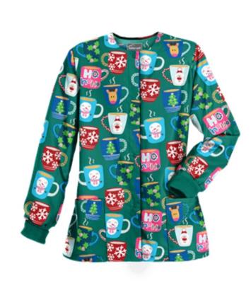 China Hospital Hot selling New Fashion Factory direct made Christmas print scrub uniform cheap nursing scrubs for sale