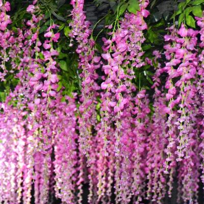 China Silk Faux Wedding Minimalist Centerpieces Party Decoration Wisteria Plants Hanger Flowers Hanging Artificial Wisteria For Boho Home Decor for sale