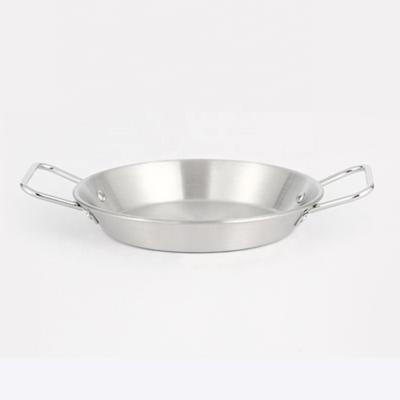 China 2021 Viable Stainless Steel Nonstick Cooking Pot Seafood Paella Pan with Double Ear Handle for Kitchen Appliances Restaurant Equipment for sale