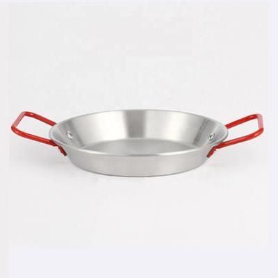 China Sustainable Restaurant Commercial Stainless Steel Paella Frying Rice Baked Grill Rice Pan Set For Cooking Non Stick Spanish Seafood Pot for sale