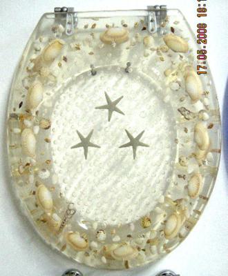 China polyresin toilet seat cover,MDF ,color toilet,PP toilet seat,sea star,shell transparent, for sale