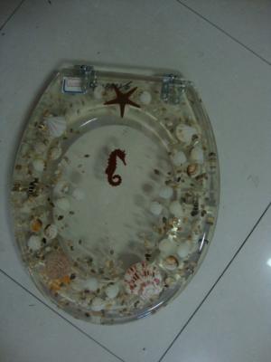 China polyresin toilet seat cover,MDF ,color toilet,PP toilet seat,sea star,shell transparent, for sale