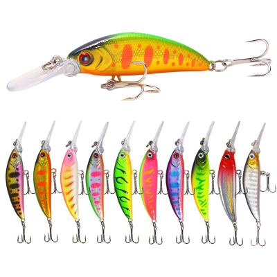 China wholesale 10 colors 7cm 6g bent minnow lure bass fishing submerged minnow minnow fishing lure bait with nickel problem hooks 587343614417 for sale