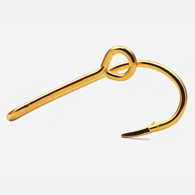 China fish hook hat clip gold hats pins decal fish hooks cap hat tie clasp money clip Fish hook hat clip for sale