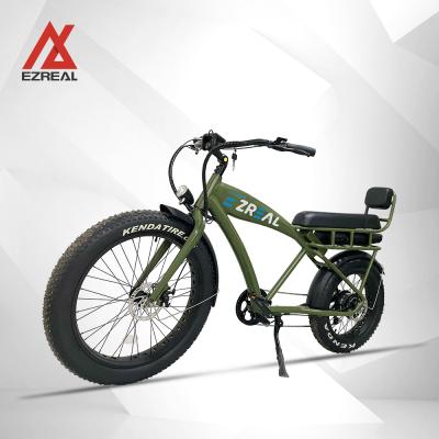 China EZREAL Aluminum Alloy Low Price Fat Beach Cruiser Electric Bicycle Bike With 48V 500W Bafang Rear Motor for sale